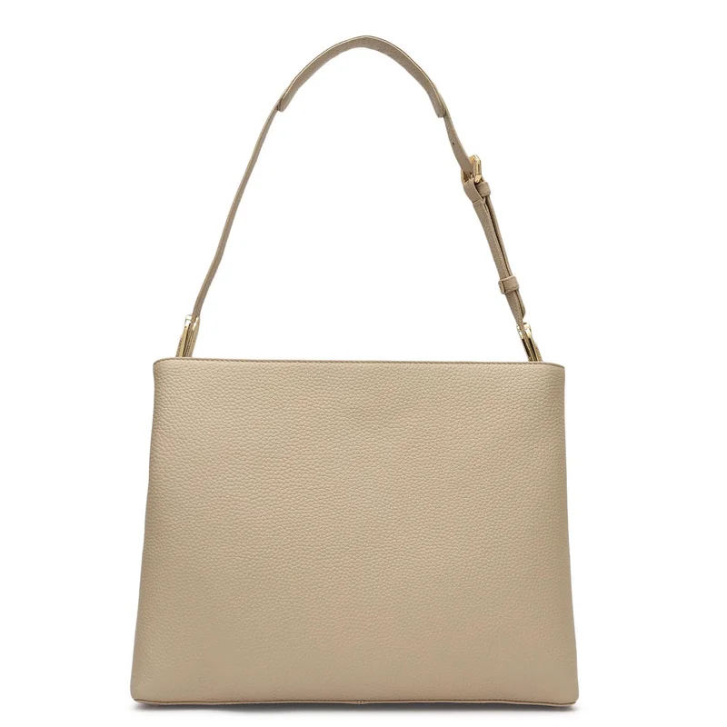 Da Milano Dove Medium Wax Leather Shoulder Bag - Dove for Women | Best Price UAE
